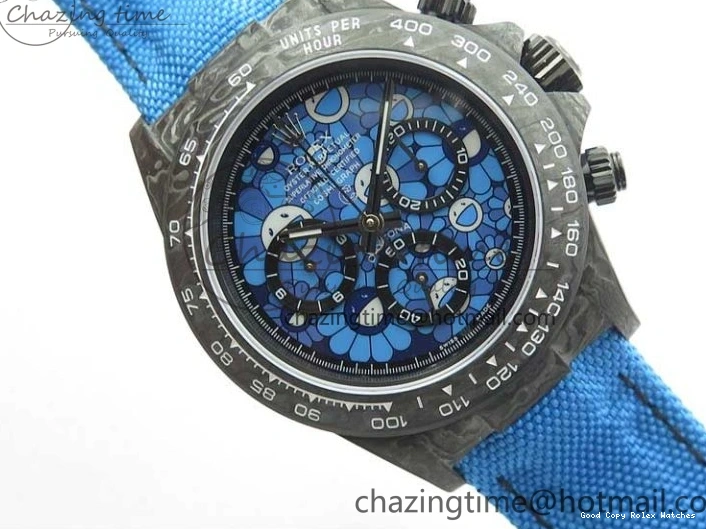 AAA Replica Watches on OMF DIW A Blue Dial Nylon 2844 Light Daytona Strap Blue Efficient Best Edition Light Carbon 0101
